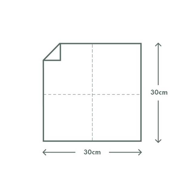 Premium Lunch Napkin | 1 Ply | 1/4 Fold | 30x30cm | White