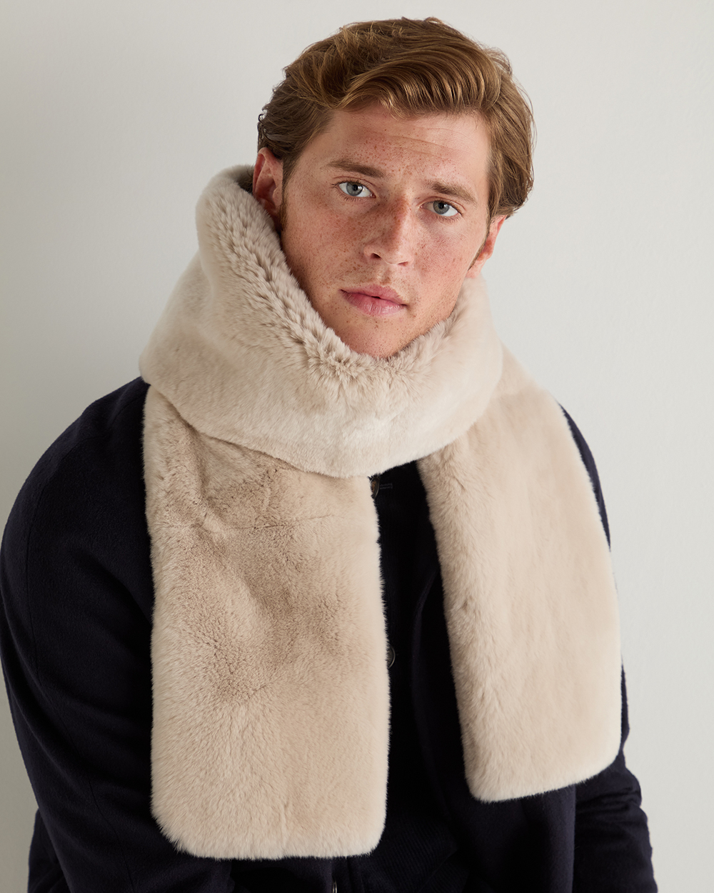 Unisex Long Fur Scarf Frost White N.Peal