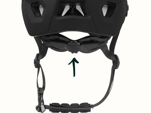 A black kids mountain biking helmet with an ergoknob dial for a customizable fit.