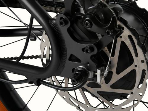 Close-up of the Joe Rev 2 BMX EBike's rear wheel removal system.
