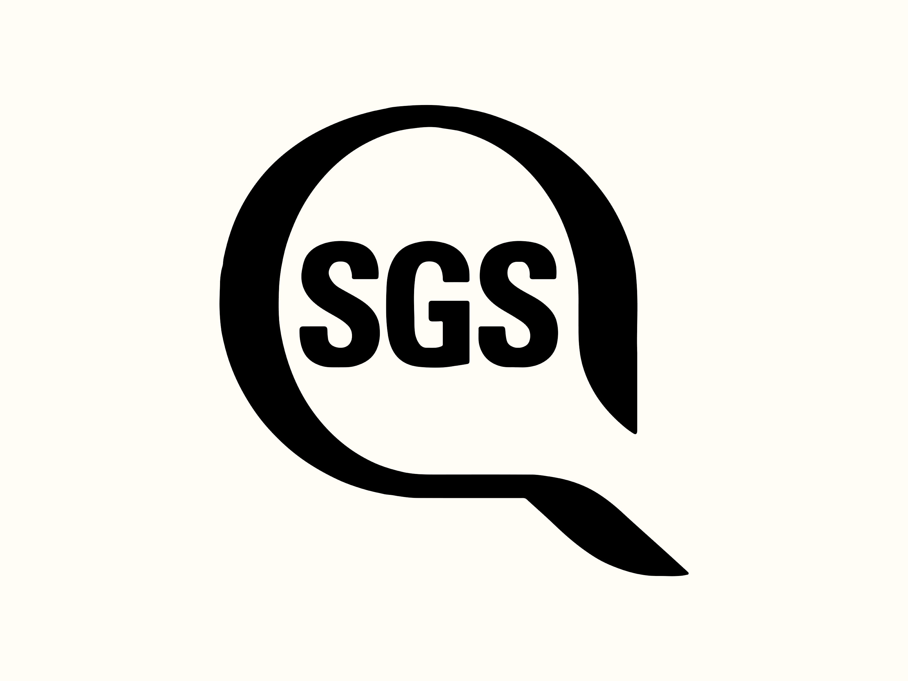 A conversation bubble with with SGS in the middle.