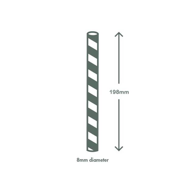 Best Jumbo Green Swirl Paper Straws 8 x 200mm