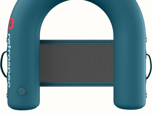 A close-up of the mesh seat on the Siesta Lounge Inflatable Water Tube Hammock Seat.