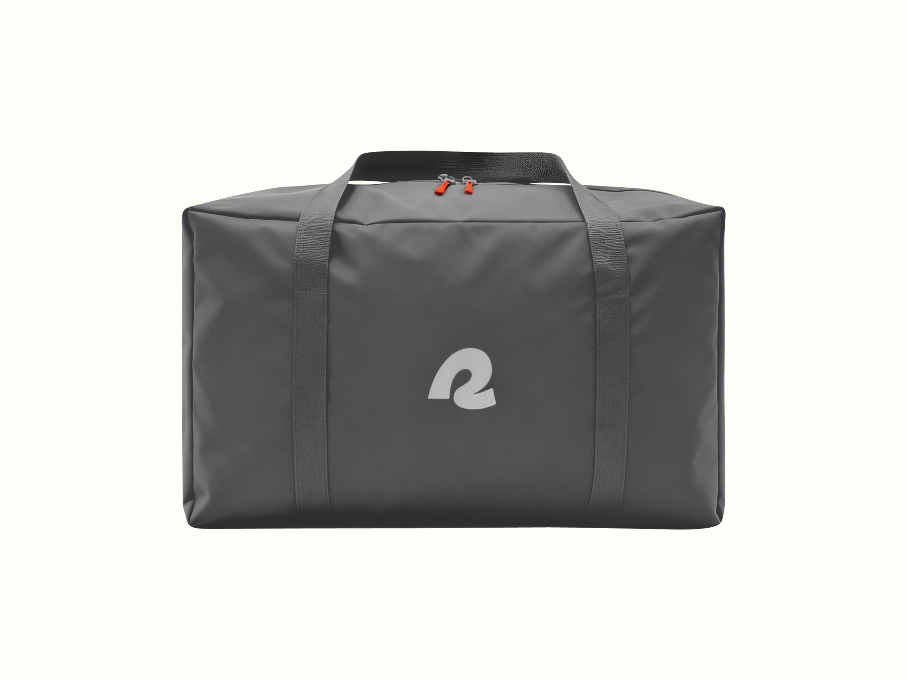 A dark gray carry bag with a branded 