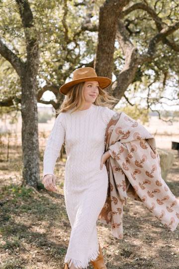 Thistle Blockprint Lightweight Blanket