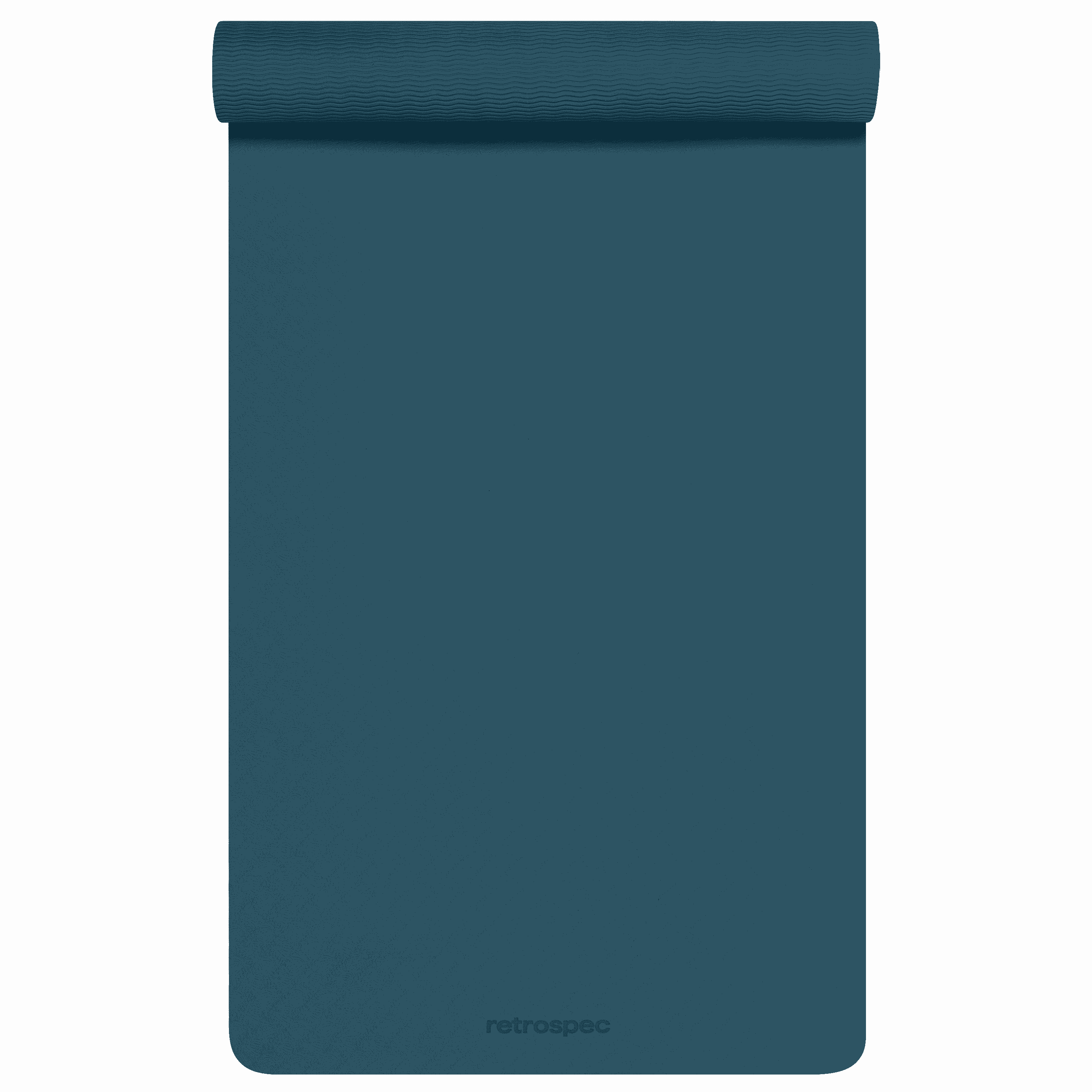 Top-down view of the retrospec Zuma Yoga Mat surface in Ocean Blue, featuring an all-over wave and petal embossed grip pattern.