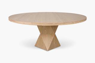 Washed Oak Helix Round Dining Table