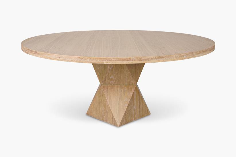 Washed Oak Helix Round Dining Table