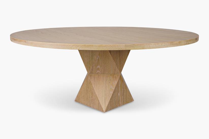 Washed Oak Helix Round Dining Table