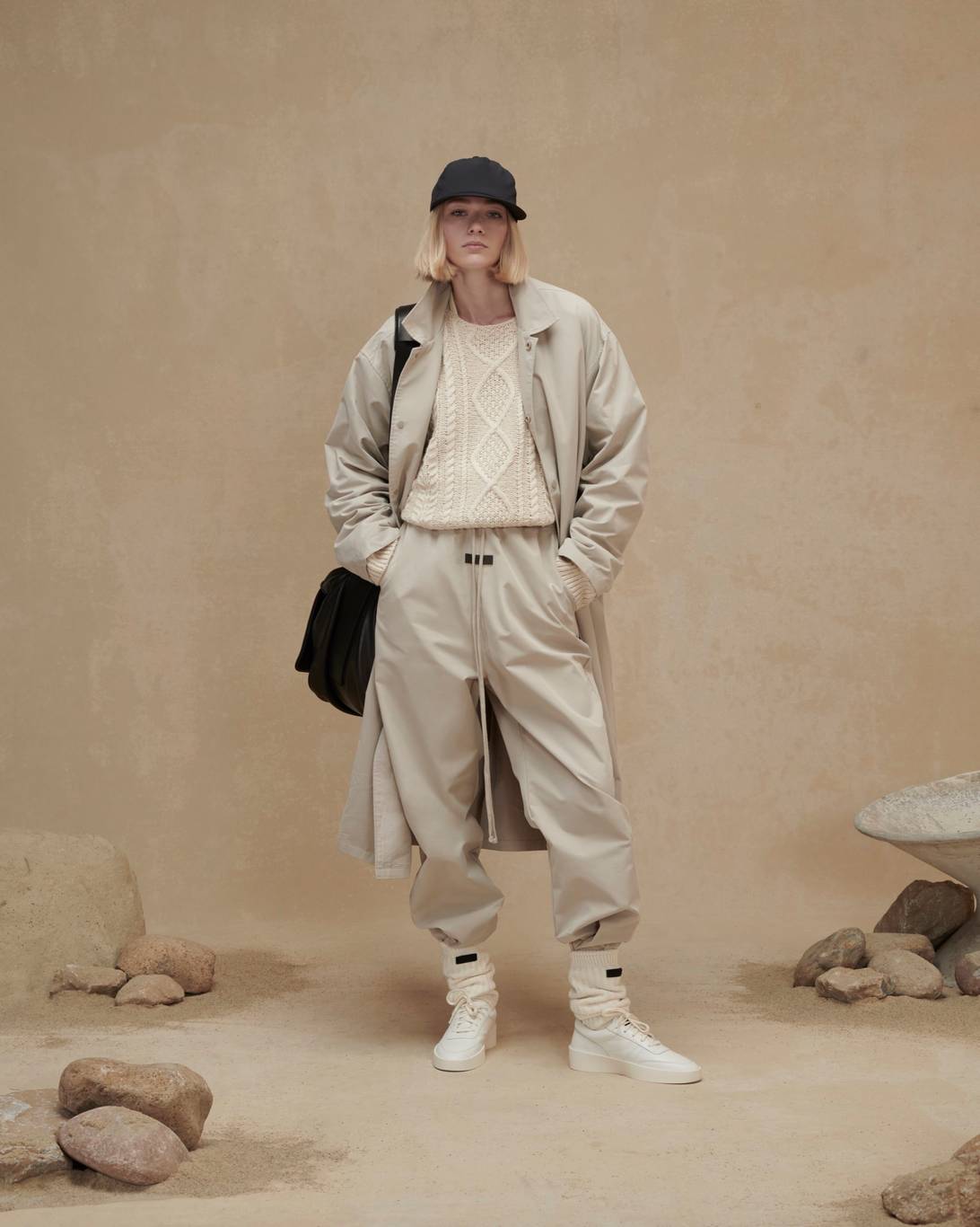Tan Nylon Track Pants by Fear of God ESSENTIALS on Sale