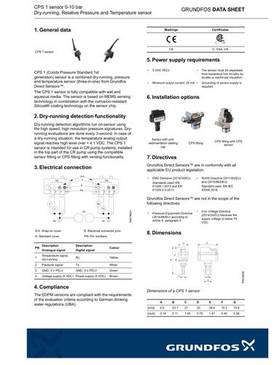 CPS 1. sensor 0 - 10 bar (datasheet)