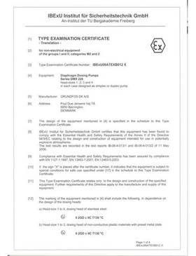 Type examination certificate ATEX DMX-DMH (until end of 2013) (Certificate)