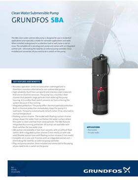 SBA, Clean Water Submersible Pump (Data sheet)