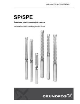 SP/SPE, Stainless steel submersible pumps, 4", 6", 8", and 10" (I & O instructions)