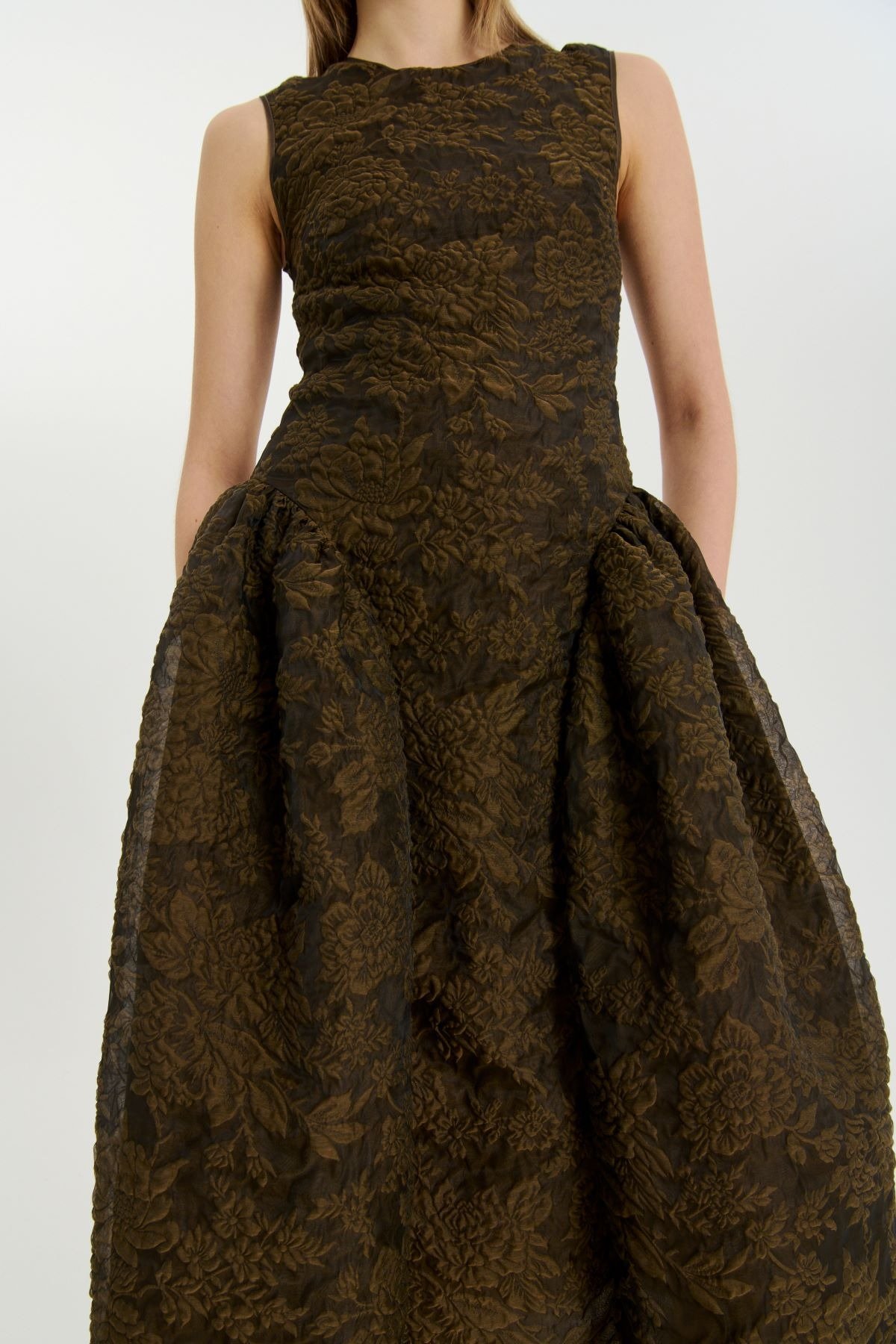 【CECILIE BAHNSEN】GINE ドレス GINE | DRESS POSY MATELASSE BROWN