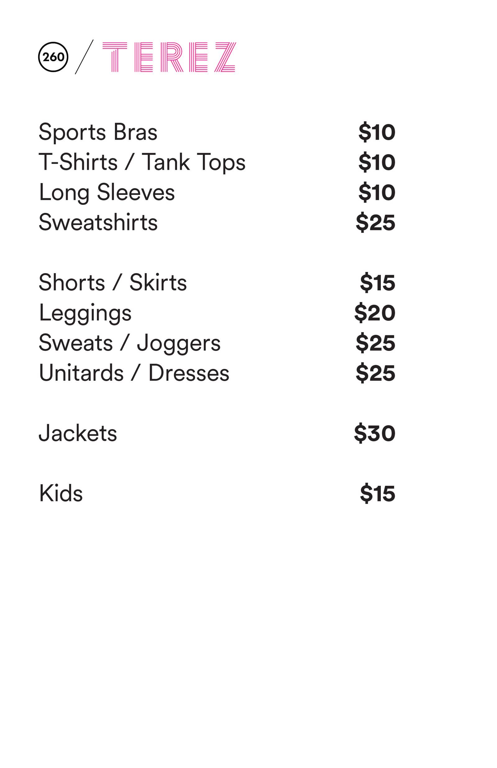 Price list