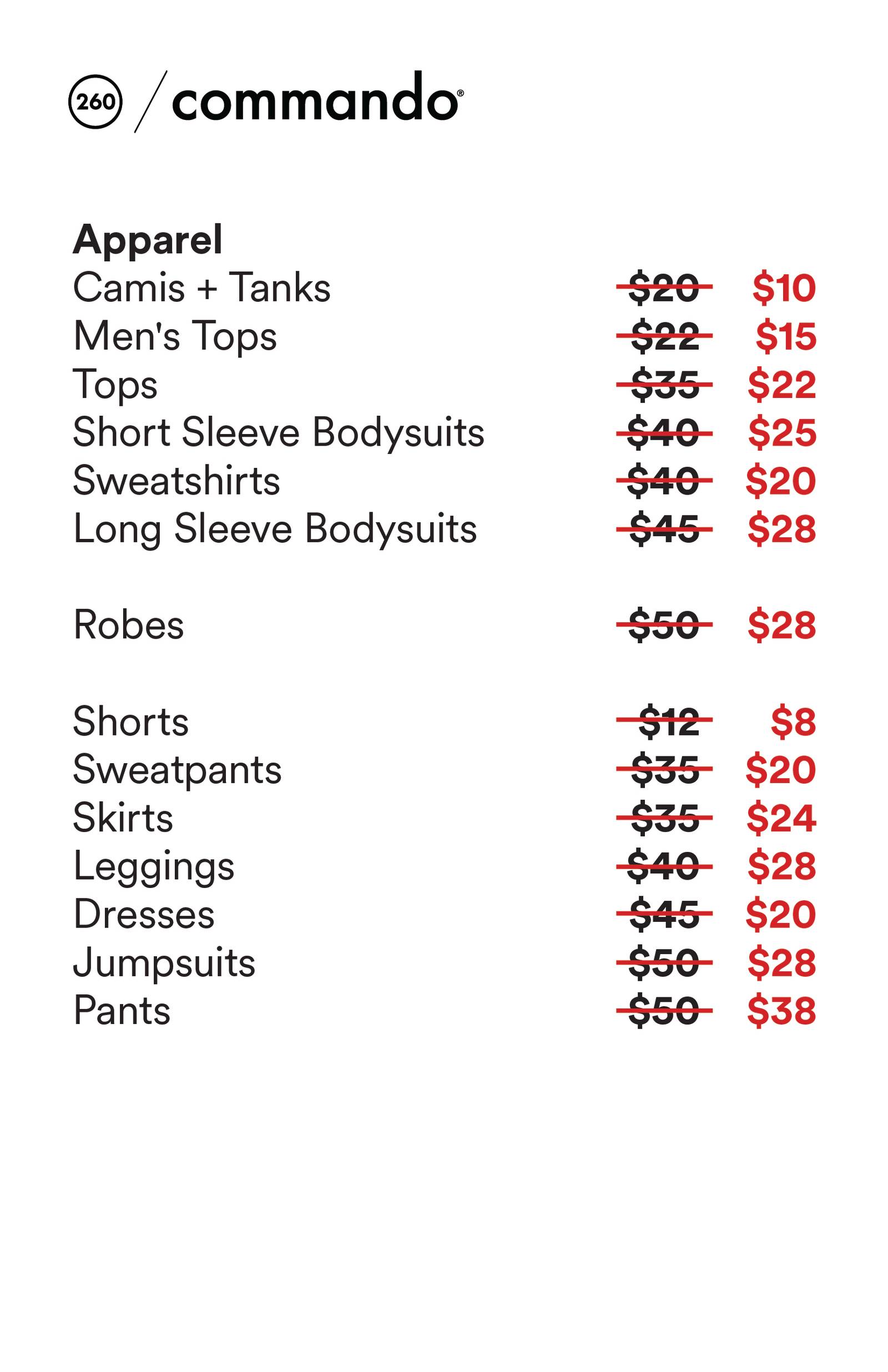 Price list