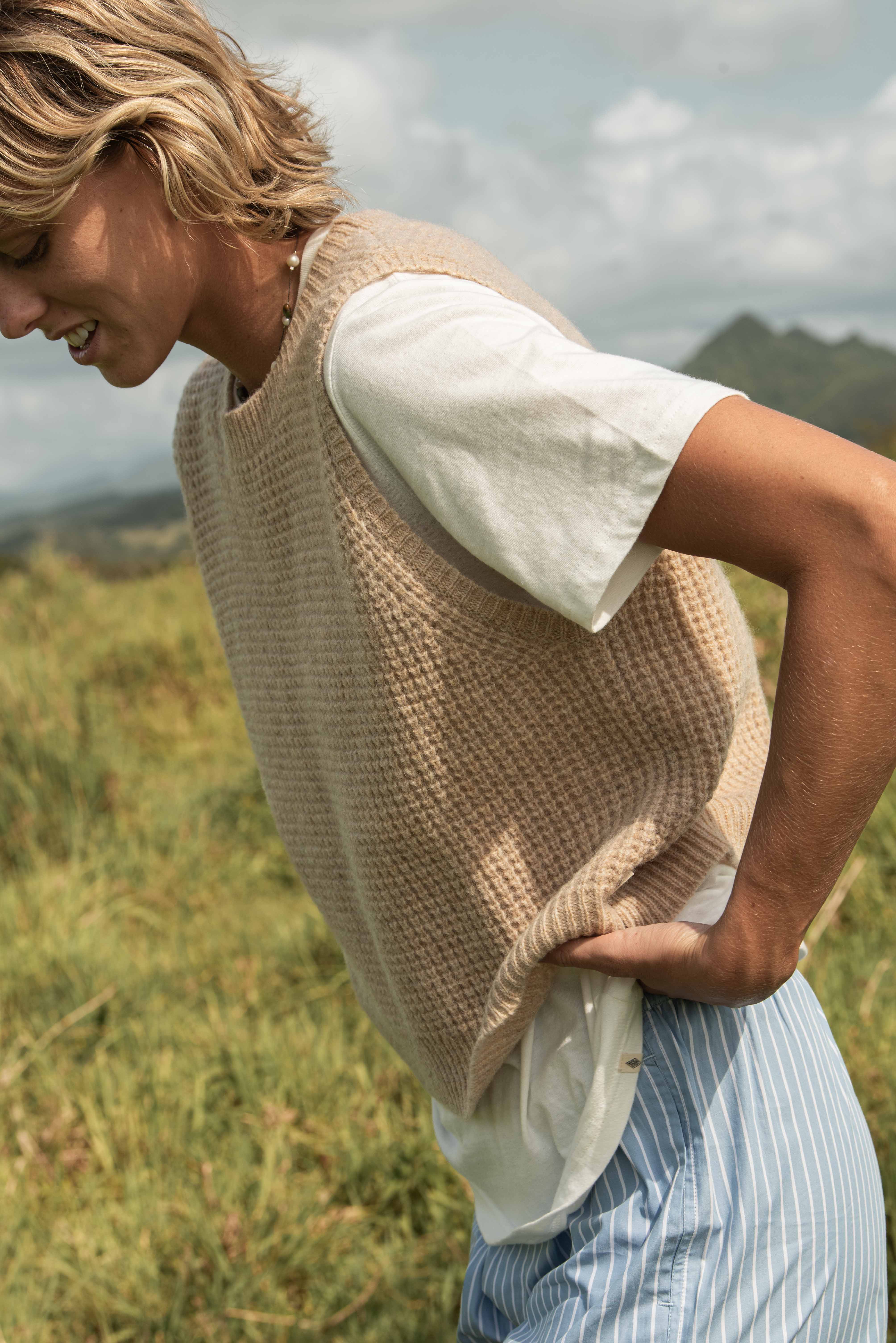 benine9 ビナイン RAMS WOOL DRIVERS KNIT VEST