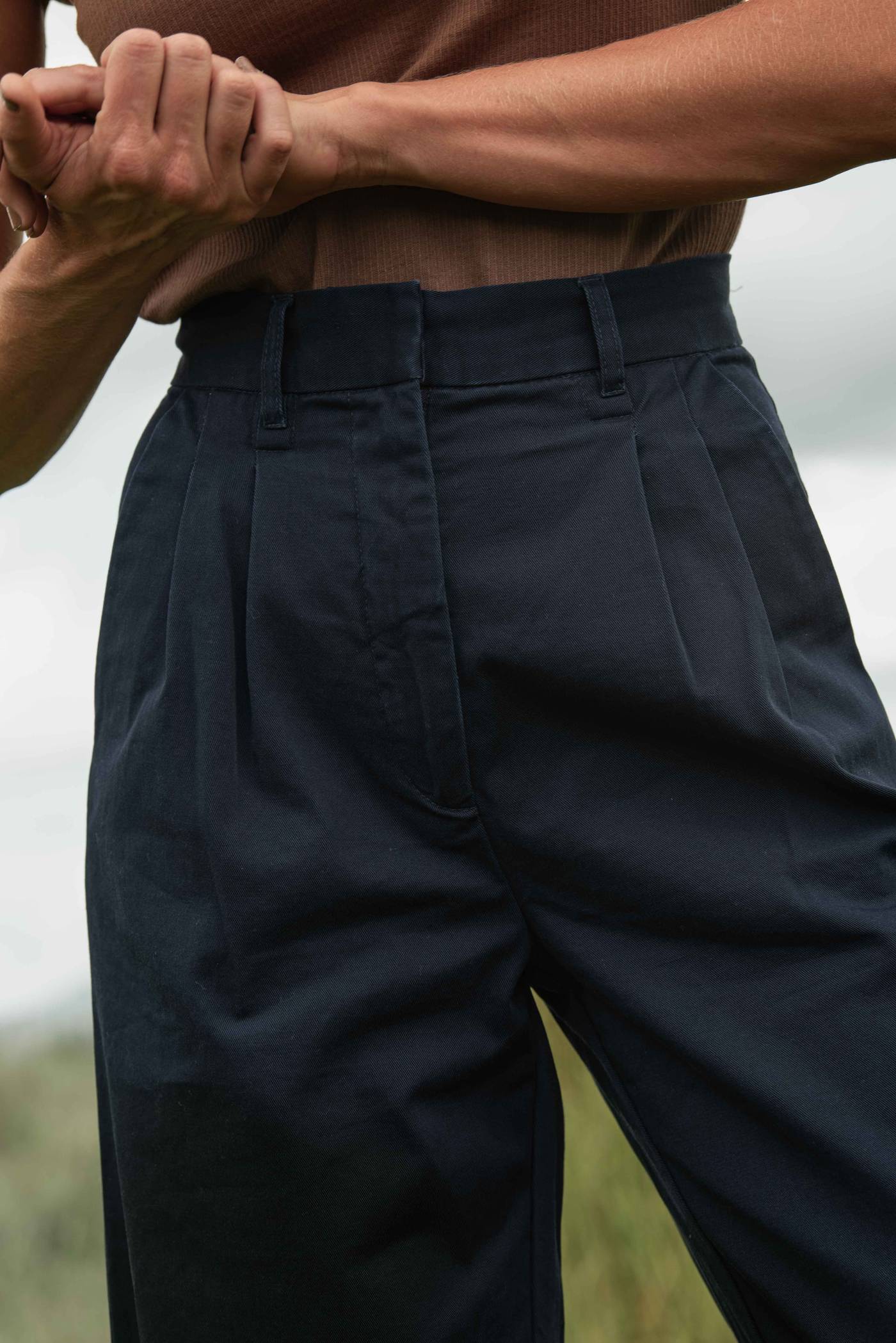 Double Pleated Twill Pants