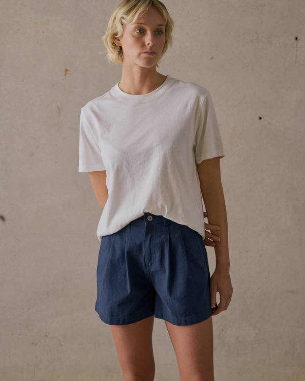 Double Pleated Twill Shorts