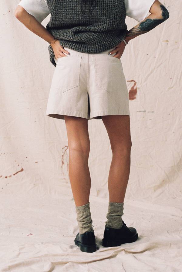 Double Pleated Twill Shorts
