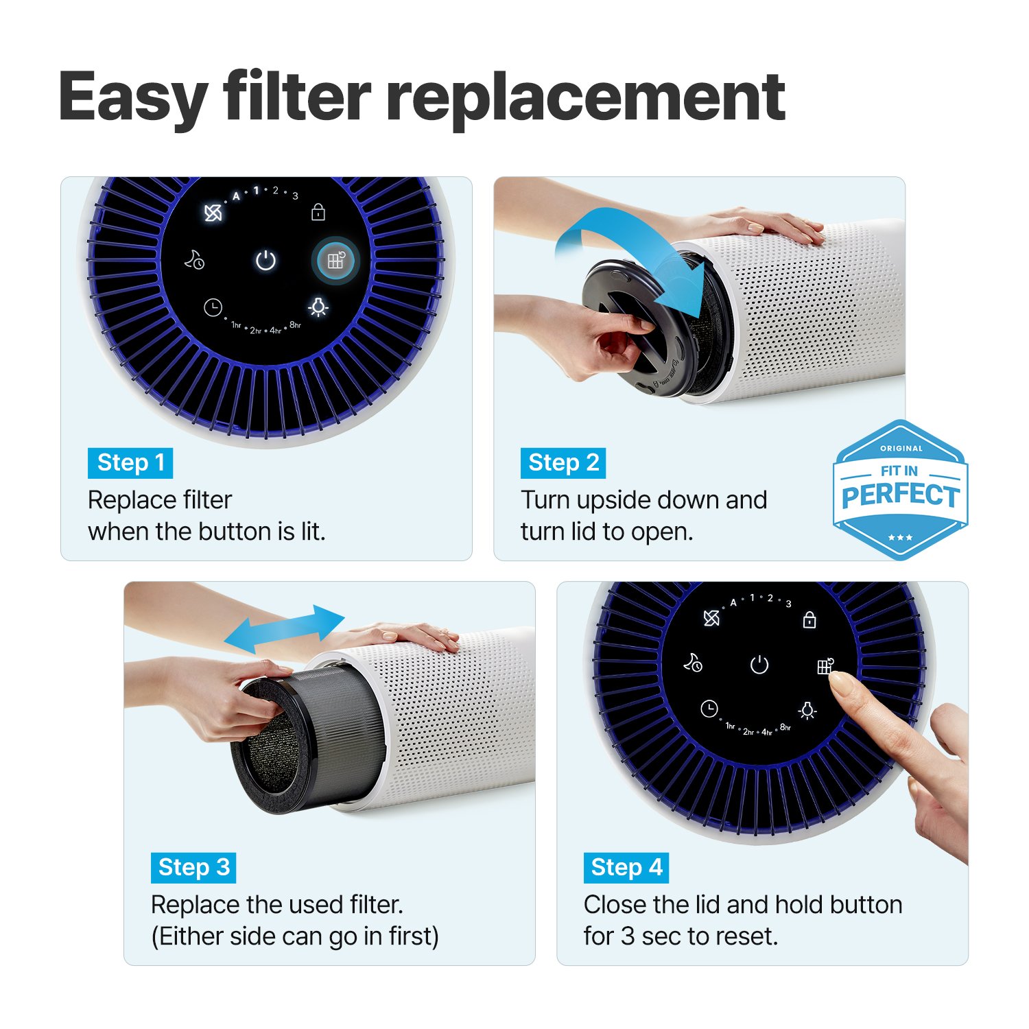 Airmega 50 filter is easy to replace