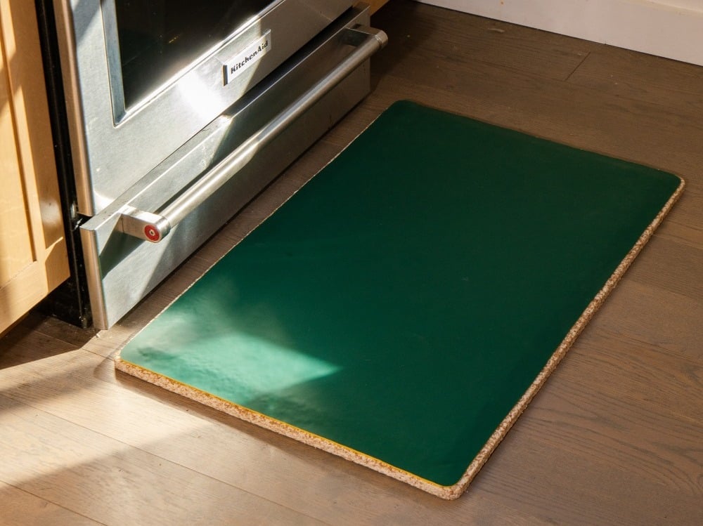 Fulton Standing Mat | Anti-Fatigue | Made from Natural Cork | Support for All-Day Comfort | Perfect for The Kitchen, Desk or Ergonomic Space | Green