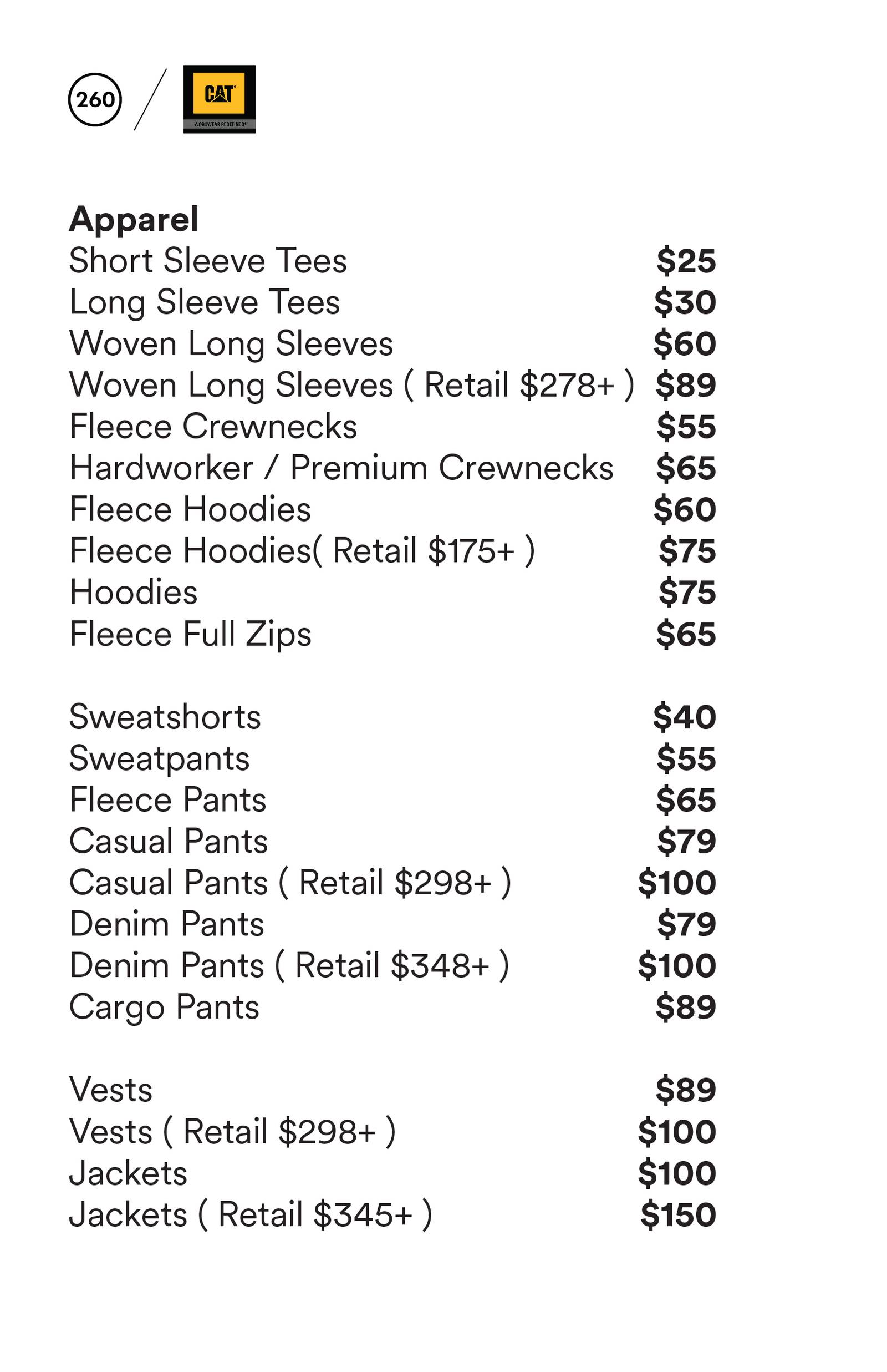 Price list