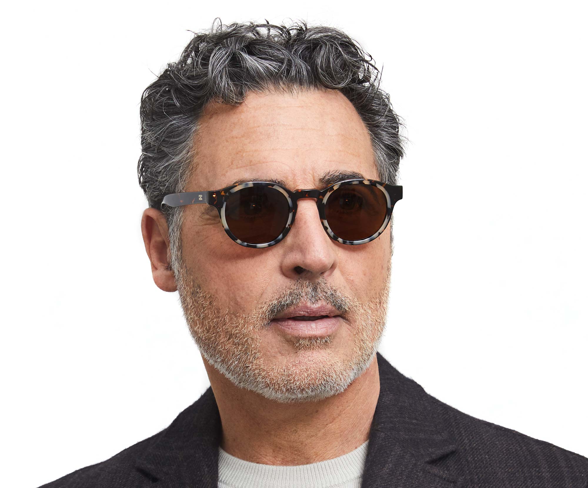 Photo of a man or woman wearing Alexis Sun Clear Burgundy and Blue Marble Sun Glasses by French Kiwis