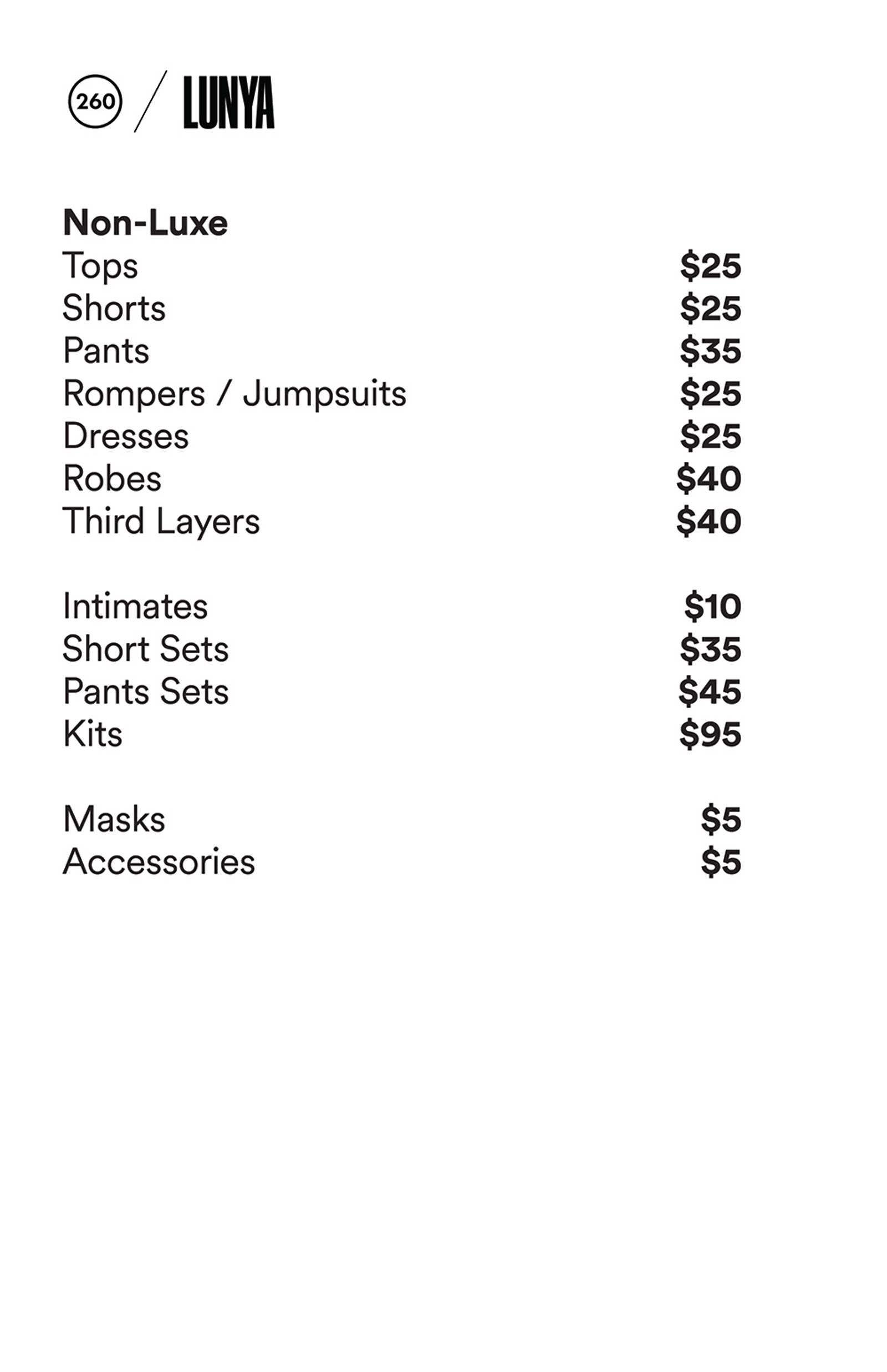 Price list