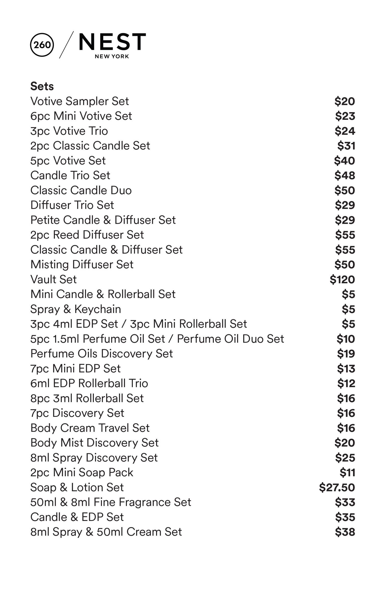 Price list