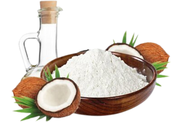 bowl of mct oil powder with coconuts