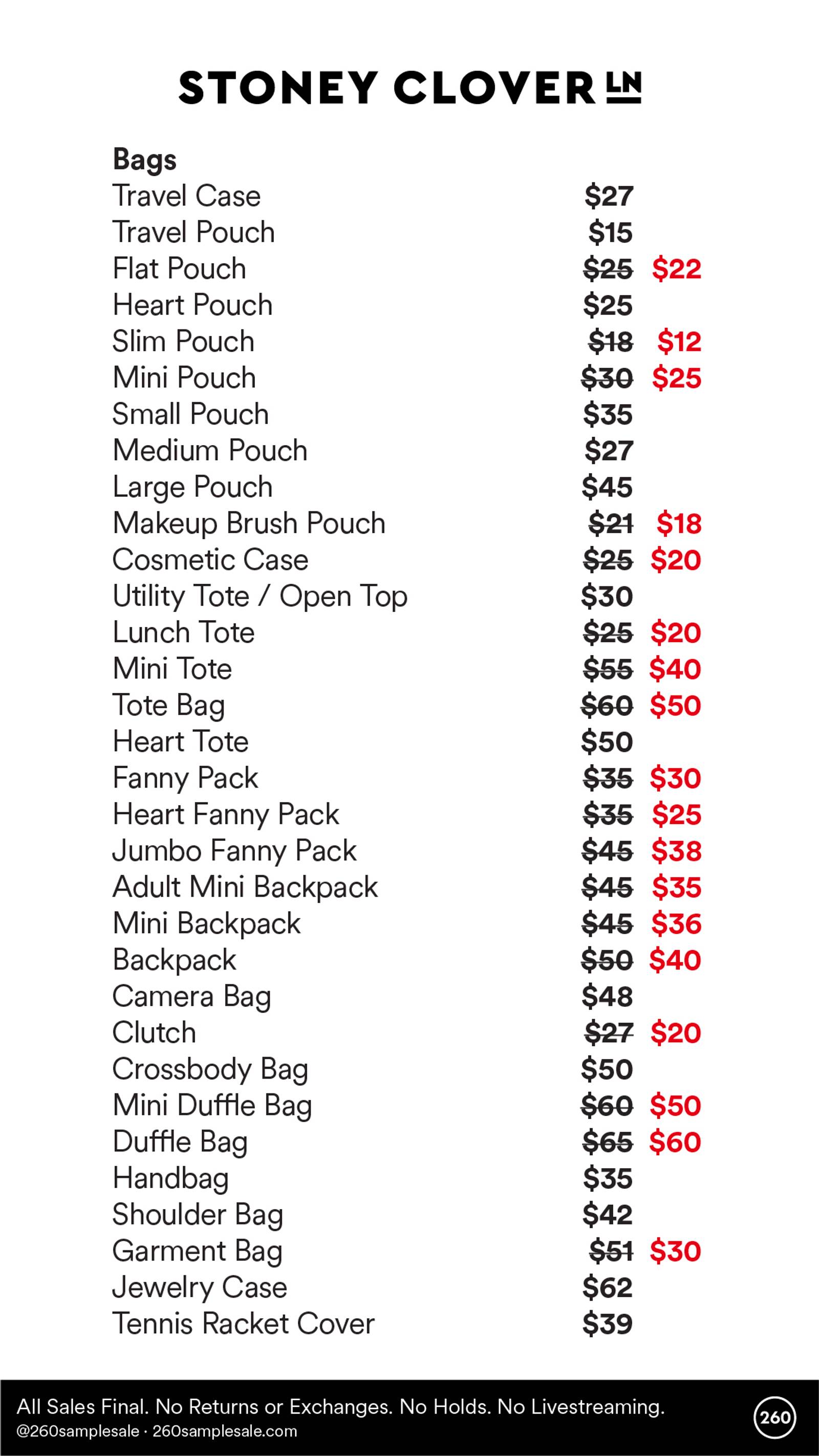 Price list