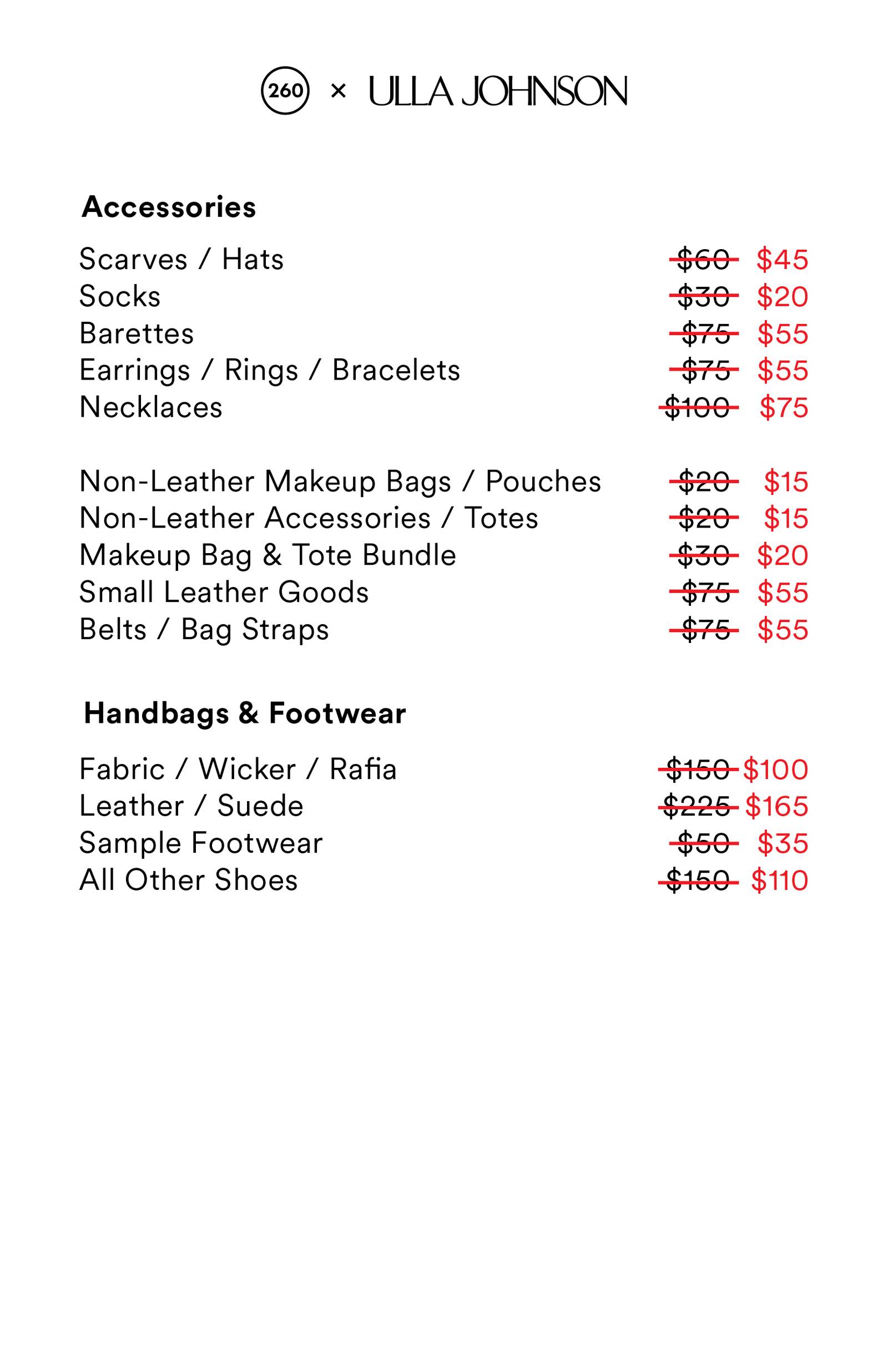 Price list