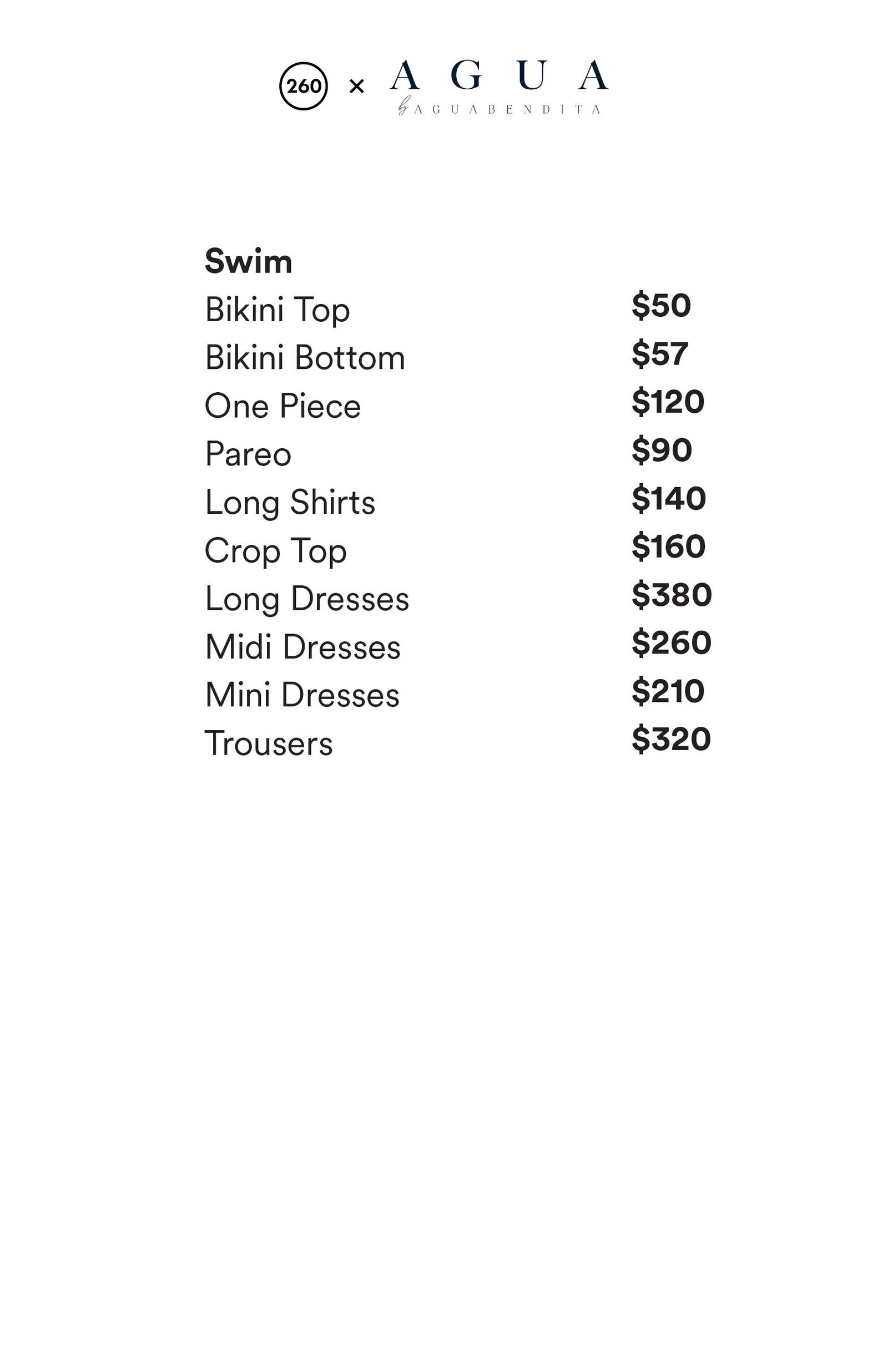 Price list