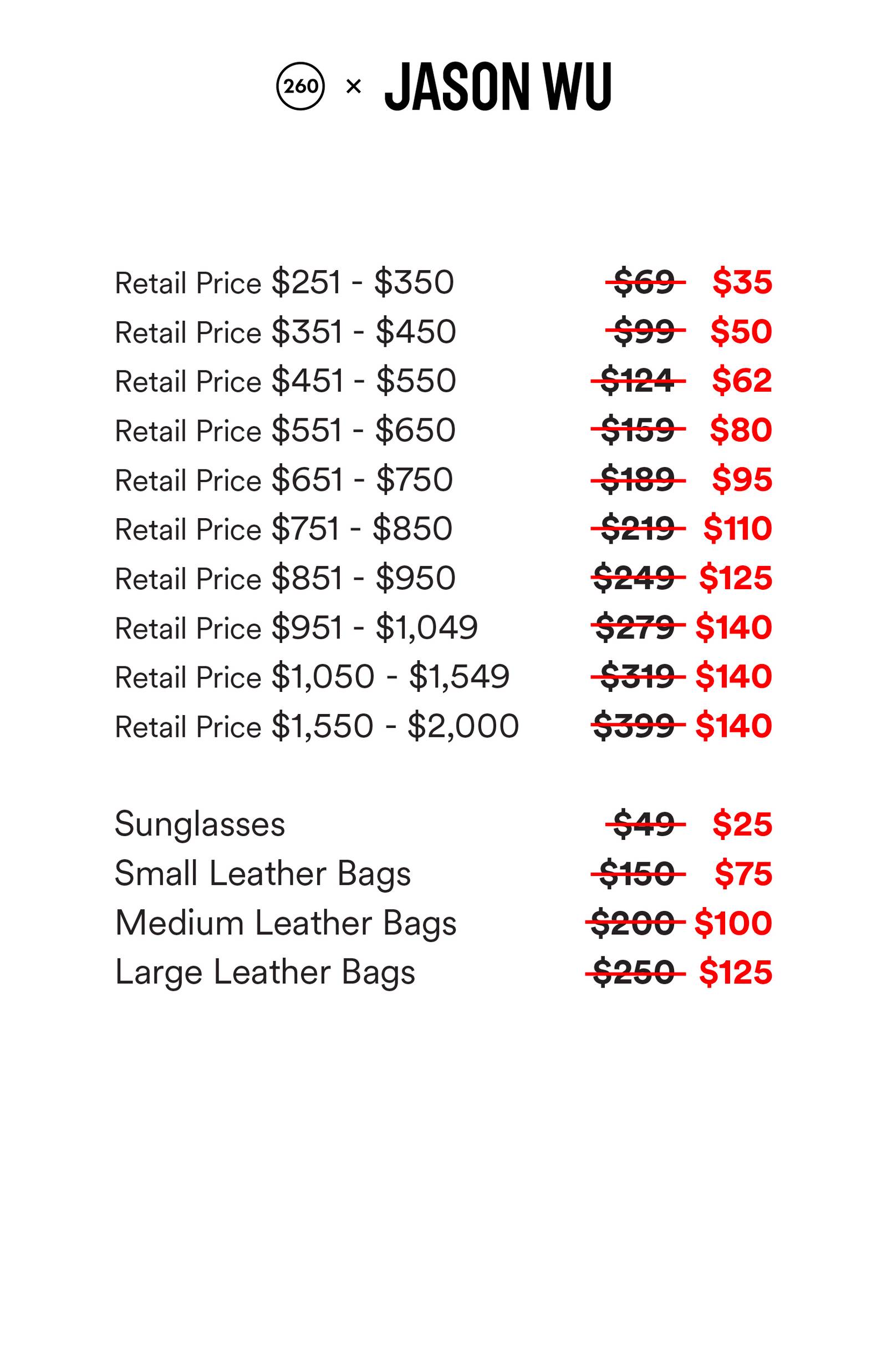 Price list