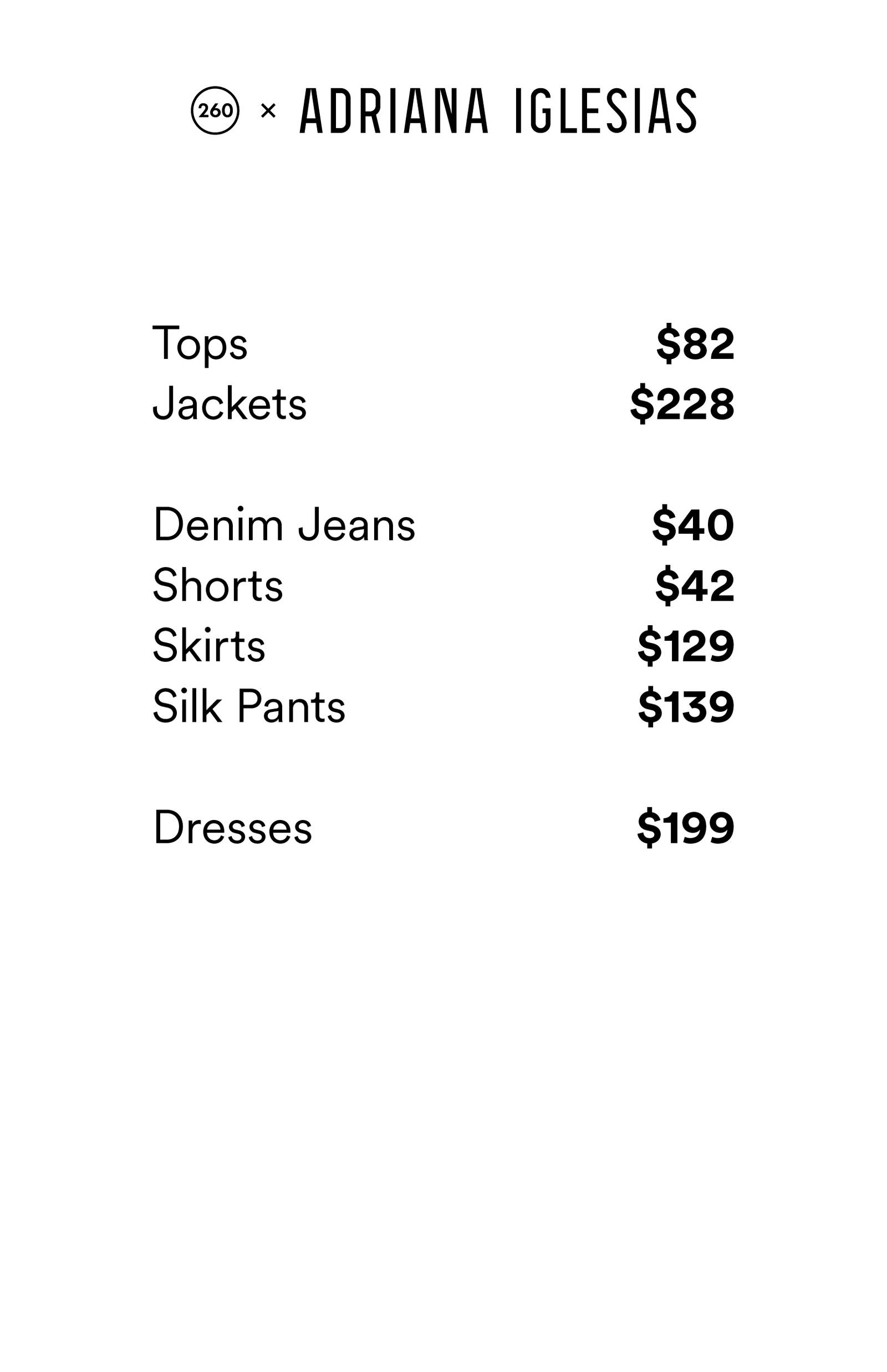 Price list