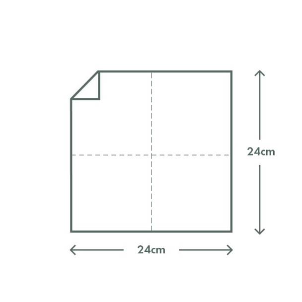 Cocktail Napkin | 2 Ply | 1/4 Fold | 24x24cm | Edge Embossed | Natural