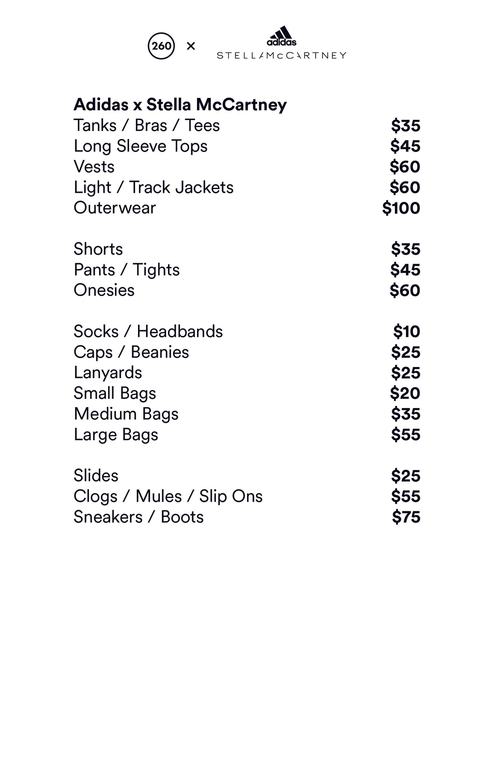 Price list