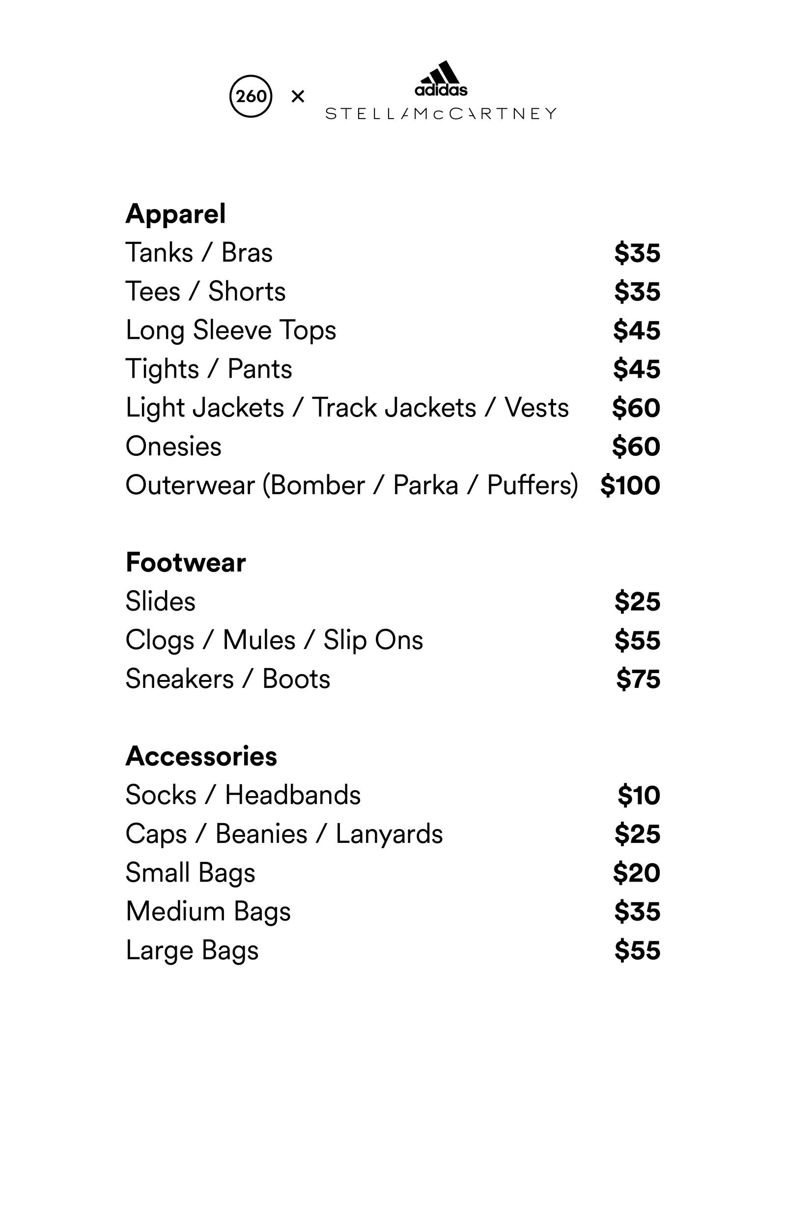 Price list