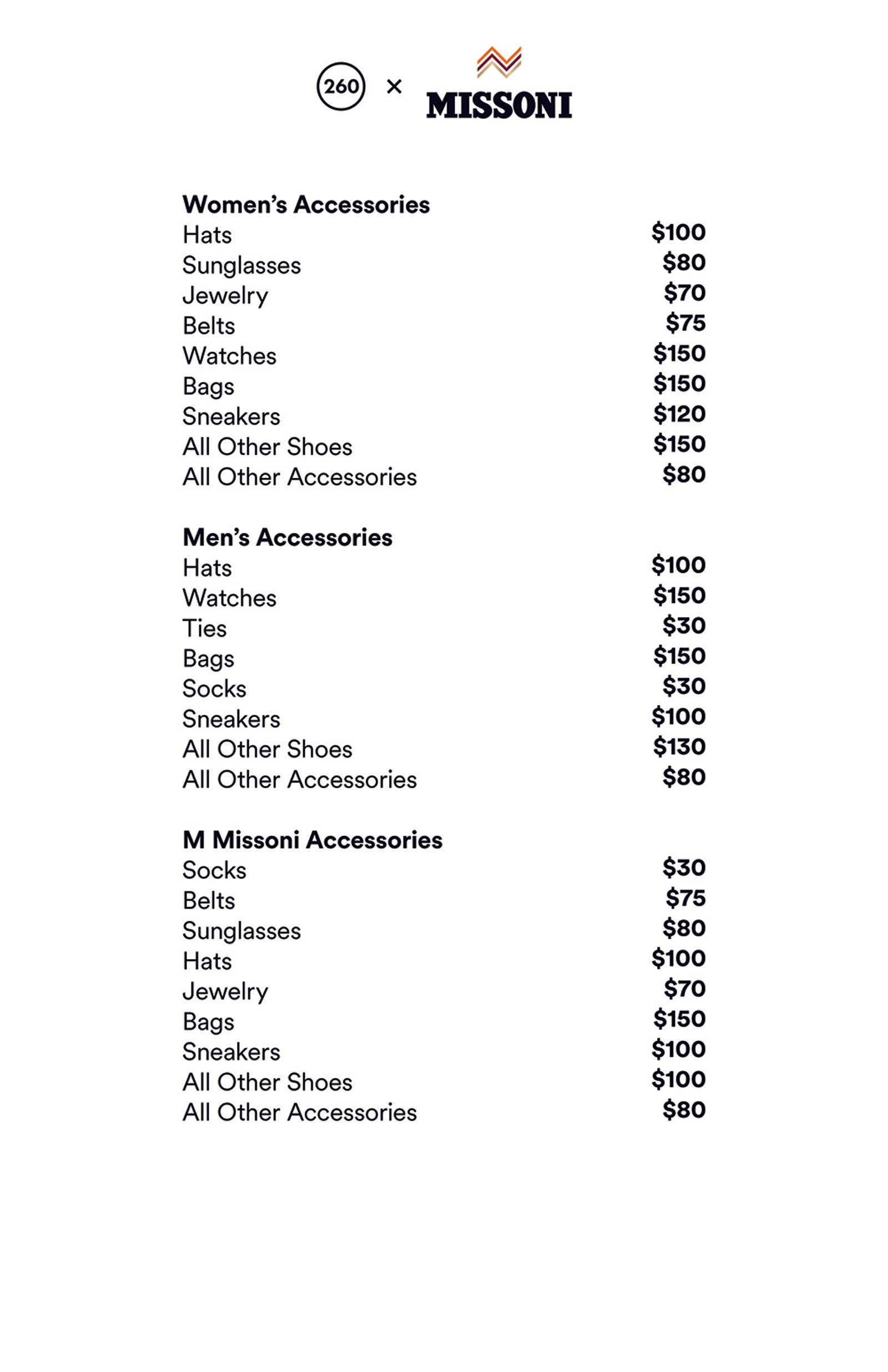 Price list