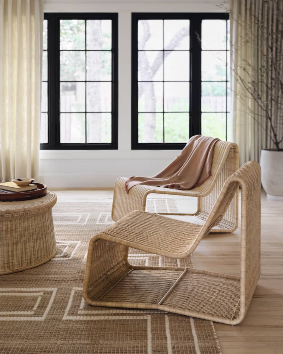 Liang Wicker Lounge Chair | Chair + Ottoman | Natural - The Citizenry