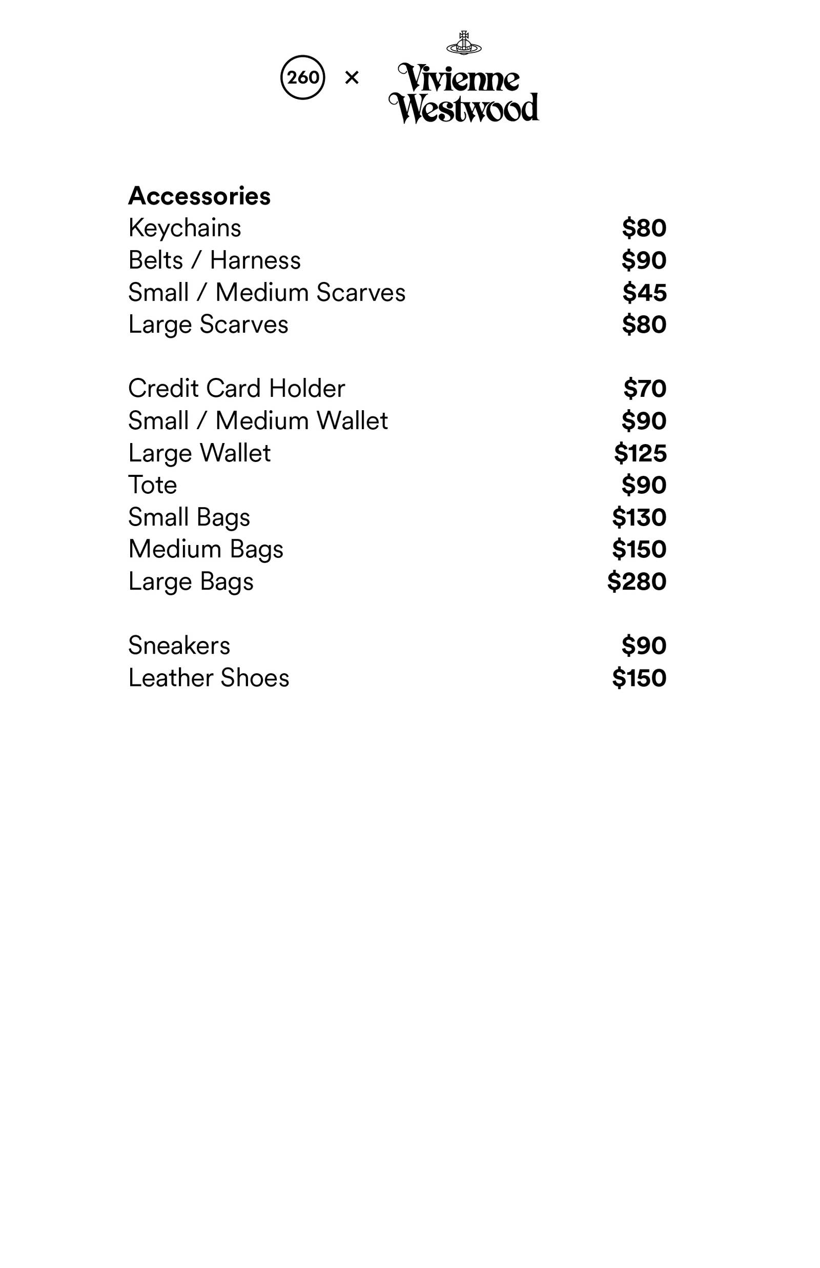 Price list