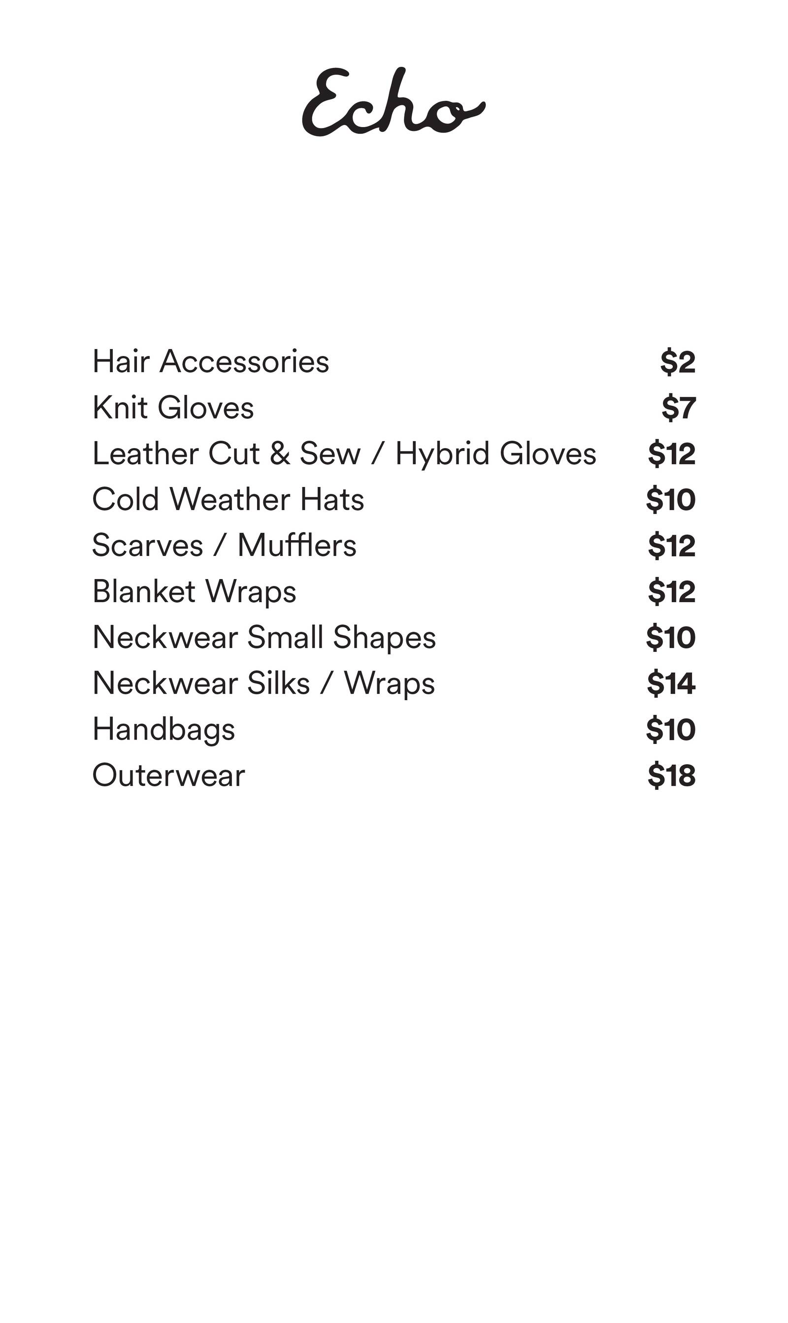 Price list