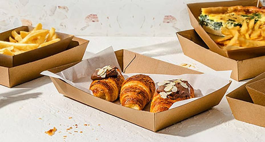 Food Tray #1 Small Long (176 x 91 x 50mm) Kraft Flute