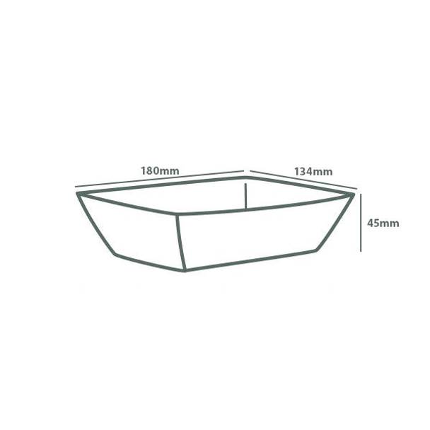 Food Tray #3 Medium (180 x 134 x 45mm) - Kraft Flute