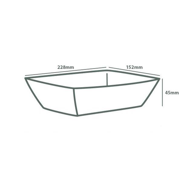 Food Tray #4 Large (228 x 152 x 45mm) Kraft Flute