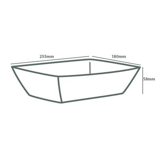 Food Tray #5 X Large (255 x 180 x 58mm) Kraft Flute