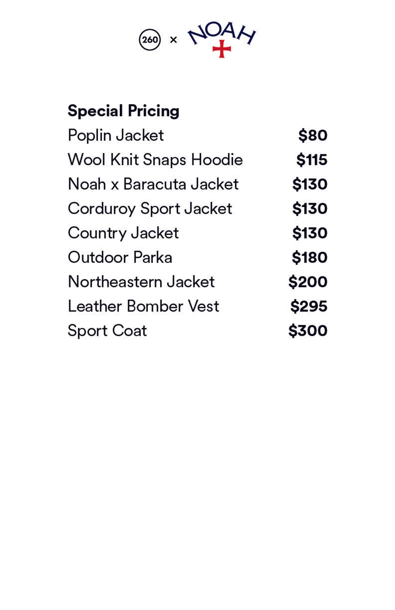 Price list