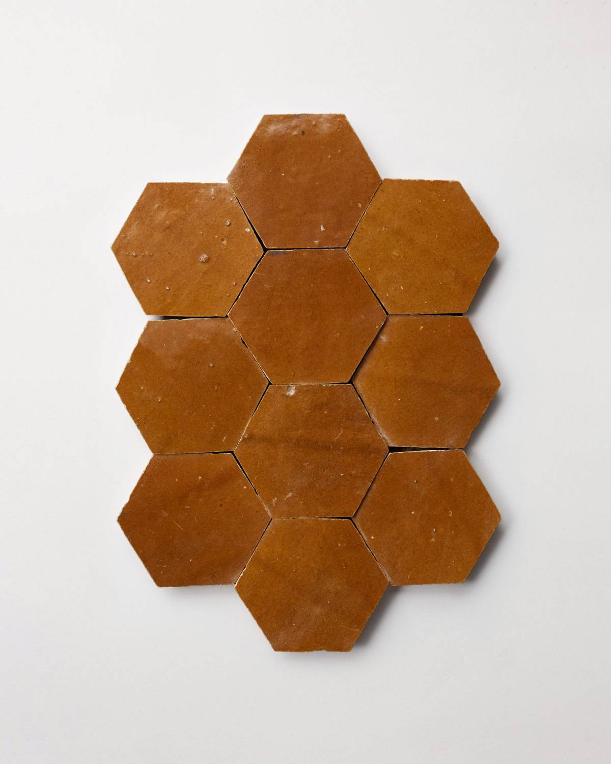 zellige tile | terracotta | golden henna brown hexagon | clé – clé tile